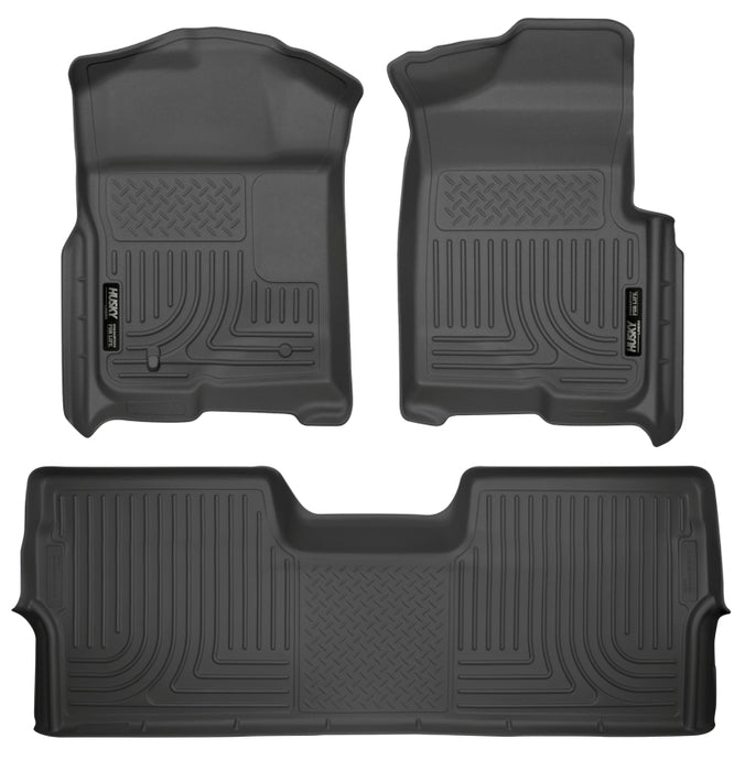 Revêtements de sol noirs Husky Liners 09-12 Ford F-150 Super Crew Cab WeatherBeater Combo