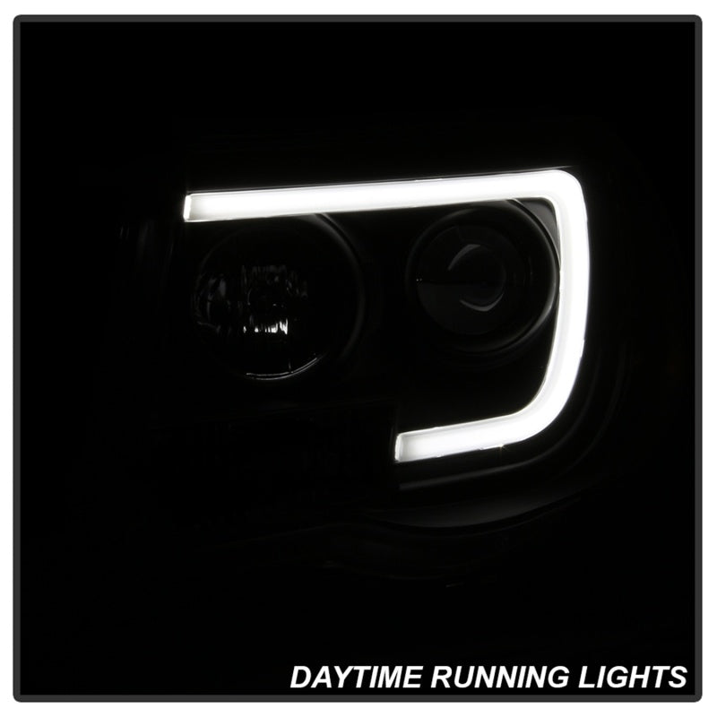 Phares Spyder 05-11 Toyota Tacoma Ver 2 Proj - Barre lumineuse DRL - Fumée noire PRO-YD-TT05V2-LB-BSM