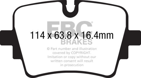 Plaquettes de frein arrière Redstuff EBC 14+ Jaguar F-Type (disques en fonte uniquement) 5.0 Supercharged (490)