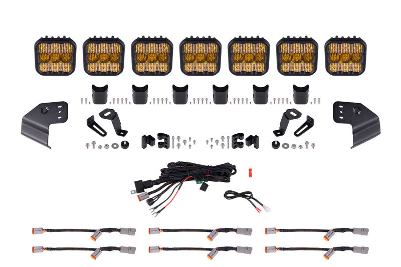 Pare-brise Diode Dynamics Bronco SS5 Sport CrossLink - Kit de barre lumineuse combo jaune