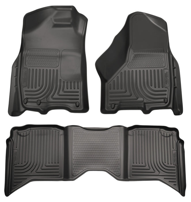 Revêtements de sol noirs Husky Liners 2012 Dodge Ram 1500/2500 Crew Cab WeatherBeater Combo