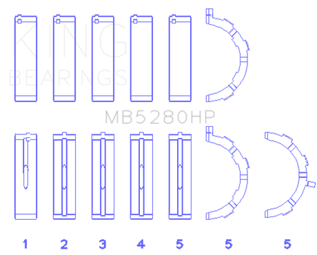 Le moteur King Ford Prod. V8 4,6 L/5,4 L ne convient pas aux modèles GT500 13-14 (taille STD) Ensemble de roulements principaux de performance