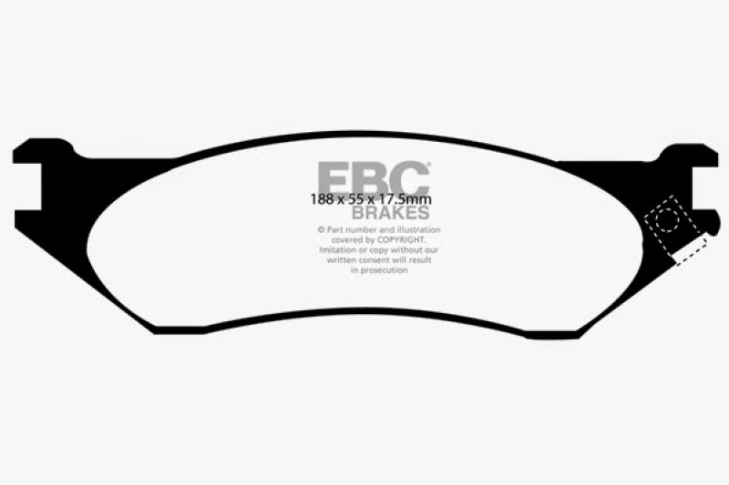 Plaquettes de frein avant extra-robustes EBC 00-01 pour Dodge Ram 1500 (4WD) Pick-up 3.9