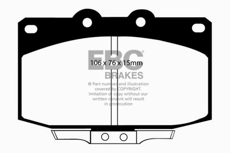 Plaquettes de frein avant Redstuff EBC 86-89 Mazda RX7 2.4 (1.3 Rotary) (disques arrière ventilés)