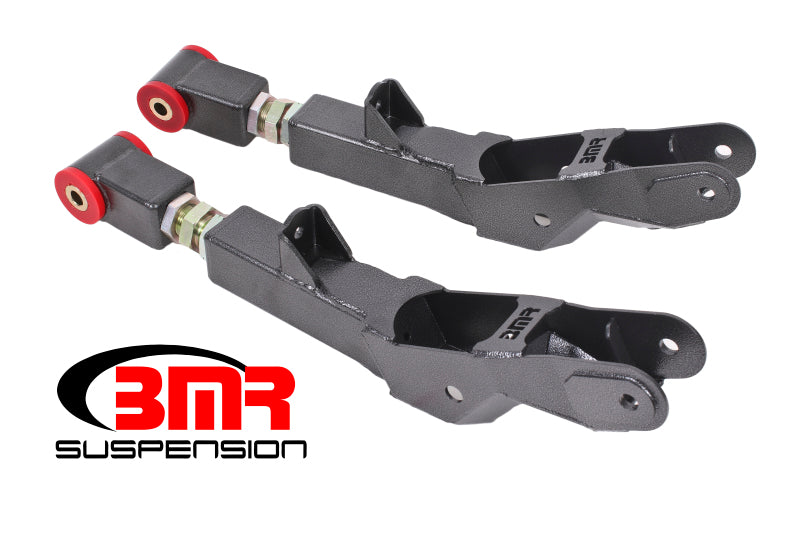 Bras de suspension inférieurs arrière BMR 10-15 5e génération Camaro, réglables sur véhicule (polyuréthane) - Noir martelé