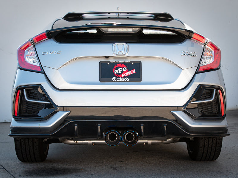 Système d'échappement Cat-Back aFe Takeda 3 pouces 304 SS avec embouts Blue Flame 17-20 Honda Civic Sport L4-1,5 L (t)