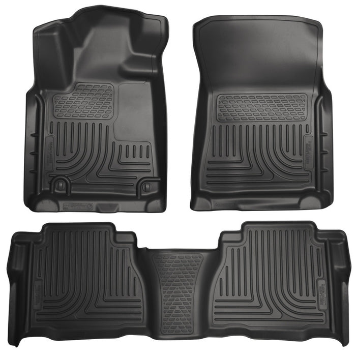 Revêtements de sol avant et 2e siège noirs Husky Liners 14 pour Toyota Tundra Weatherbeater