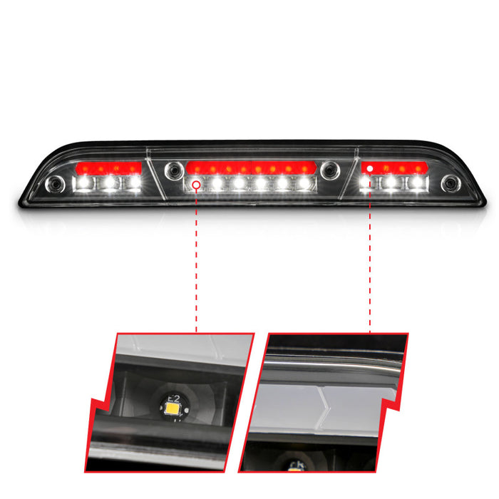 Troisième feu stop à LED ANZO 15-20 Ford F-250 - F-550 - Boîtier noir/lentille transparente