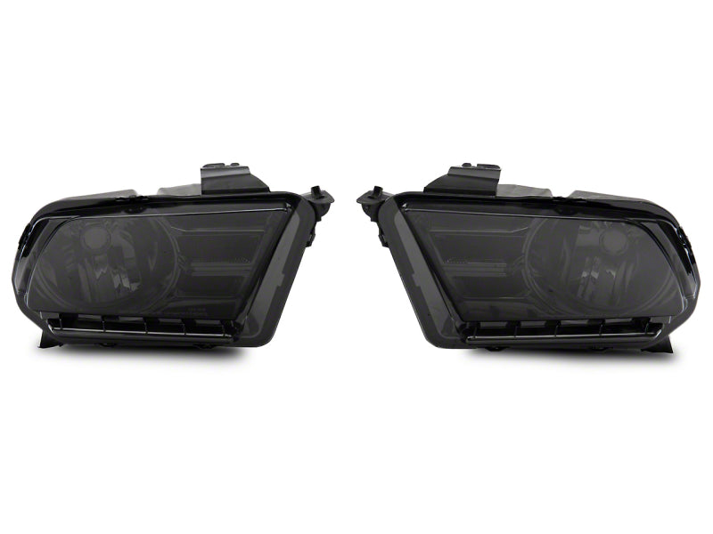 Phares de style OEM Raxiom 10-12 Ford Mustang Axial Series - Boîtier chromé - Lentille fumée