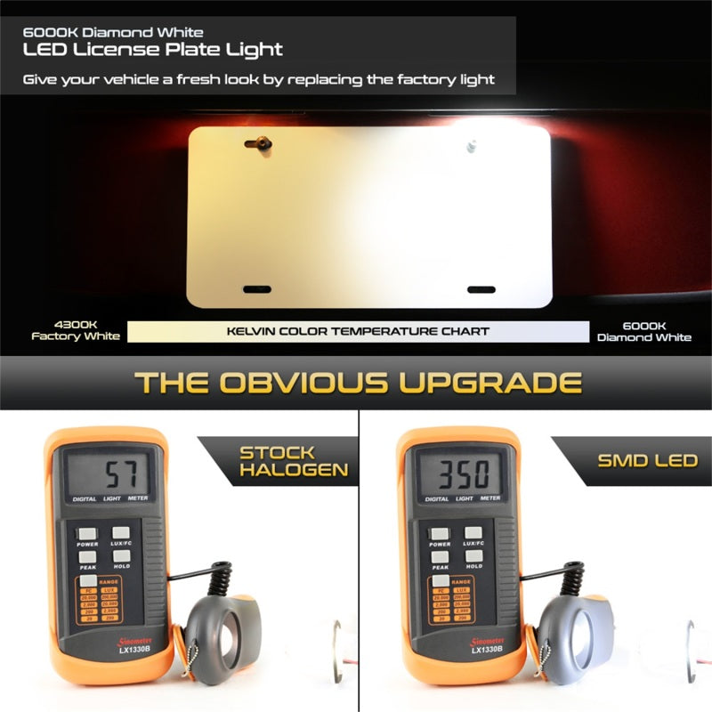 Ensemble d'ampoules LED pour plaque d'immatriculation Xtune 09-18 Honda Fit Blanc 5500K LAC-LP-HODY08 - Paire