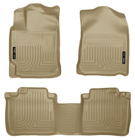 Revêtements de sol avant et 2e siège Husky Liners 10-13 pour Lexus RX350/RX450h WeatherBeater Tan