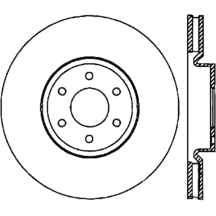 Rotor fendu avant gauche StopTech Sport (CRYO) 05-18 Nissan Frontier