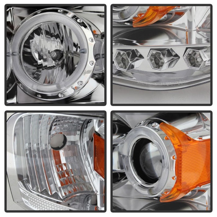 Phares de projecteur Spyder Dodge Ram 1500 02-05/Ram 2500 03-05 LED Halo LED Chrm PRO-YD-DR02-HL-C