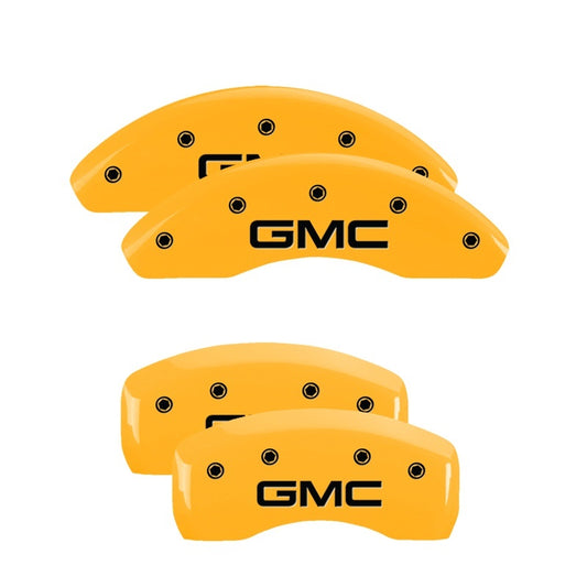 MGP 4 Caliper Covers Engraved Front & Rear GMC Yellow Finish Black Char 2018 GMC Terrain