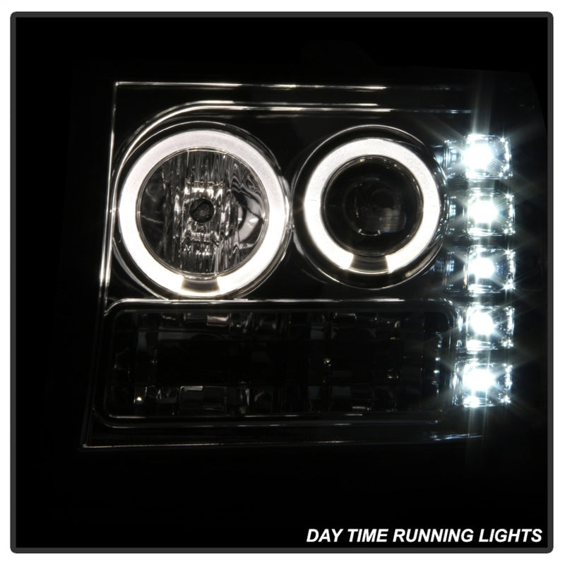 Phares de projecteur Spyder GMC Sierra 1500/2500/3500 07-13 LED Halo- LED Chrome PRO-YD-GS07-HL-C