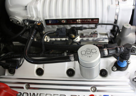 Séparateur d'huile côté passager J&amp;L 07-14 Ford Mustang GT500 3.0 - Anodisé transparent