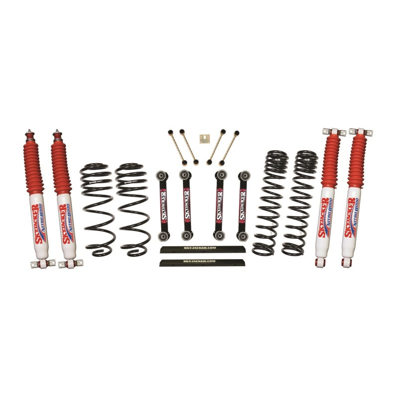 Kit de suspension avant/arrière à double débattement de 4 pouces pour Jeep TJ/LJ Skyjacker avec amortisseurs Nitro 8000
