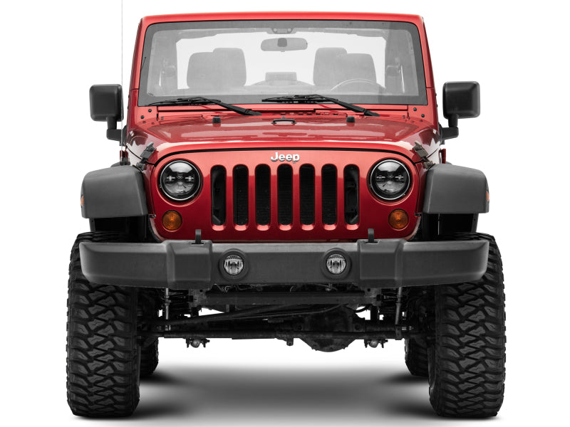 Phares à LED Daymaker de la série Axial Jeep Wrangler TJ/JK de Raxiom 97-18 - Boîtier noir (lentille transparente)