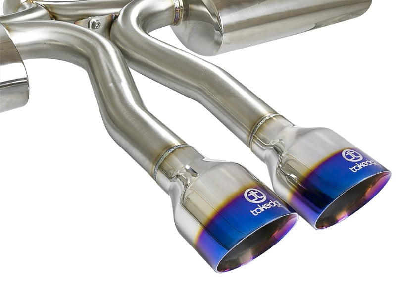 Système d'échappement Cat-Back aFe Takeda 3 pouces 304 SS avec embouts bleus 2017+ Honda Civic Si 4Dr I4 1,5 L (t)