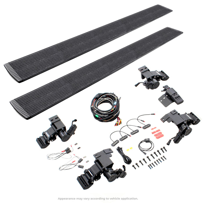 RealTruck 07-14 Chevrolet Silverado 1500 CC 4dr VoltStep Electric Running Board Kit - Bedliner Coat.