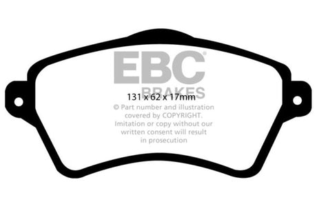 Plaquettes de frein avant EBC 01-05 Land Rover Freelander 2.5 Greenstuff