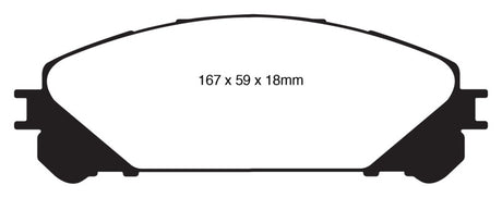 Plaquettes de frein avant EBC 15+ Lexus NX200t 2.0 Turbo Yellowstuff