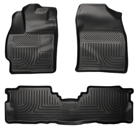 Revêtements de sol noirs Husky Liners 2012 Toyota Prius v WeatherBeater Combo