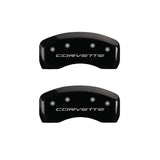 Couvre-étriers MGP 4 gravés avant et arrière C5/Corvette finition noire argent ch