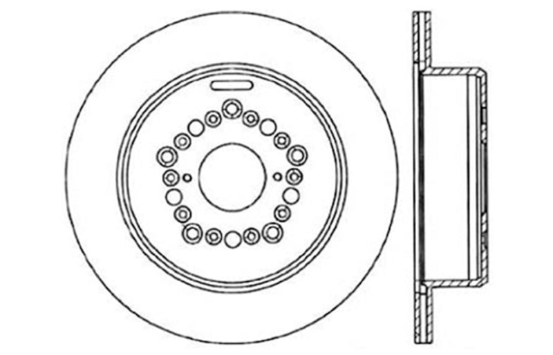 Rotor arrière gauche percé et fendu StopTech Power Slot 93-97 Lexus GS Series/95-00 LS400/92-00 SC400