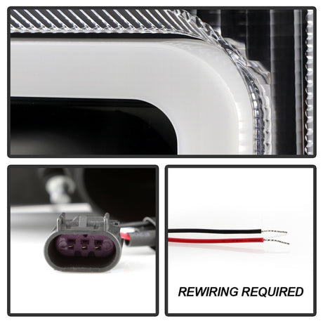 Spyder 17-18 Ford F250/F350/F450 Modèle halogène uniquement - Barre lumineuse blanche - Noir - PRO-YD-FS17HALSI-BK