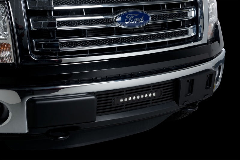 Putco 11-14 Ford F-150 - EcoBoost Bumper Grille Inserts - Black SS Bar and 10in Luminix Light Bar