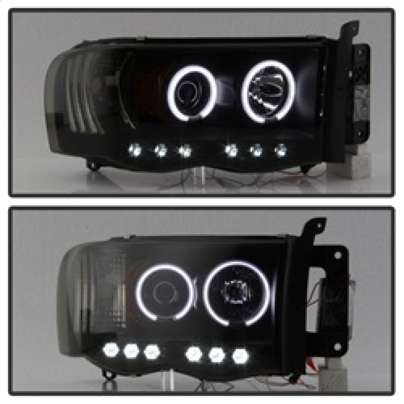 Phares de projecteur Spyder Dodge Ram 1500 02-05 03-05 CCFL Halo LED Blk Smke PRO-YD-DR02-CCFL-BSM