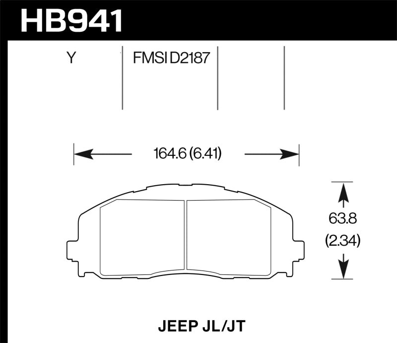 Plaquettes de frein avant Hawk 2018 Jeep Wrangler Rubicon LTS Street