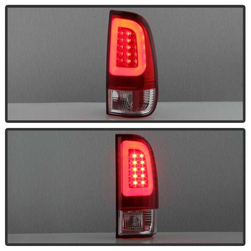 Feux arrière à LED Spyder 08-16 Ford Super Duty F-250 V3 - Rouge transparent (ALT-YD-FS07V3-LBLED-RC)