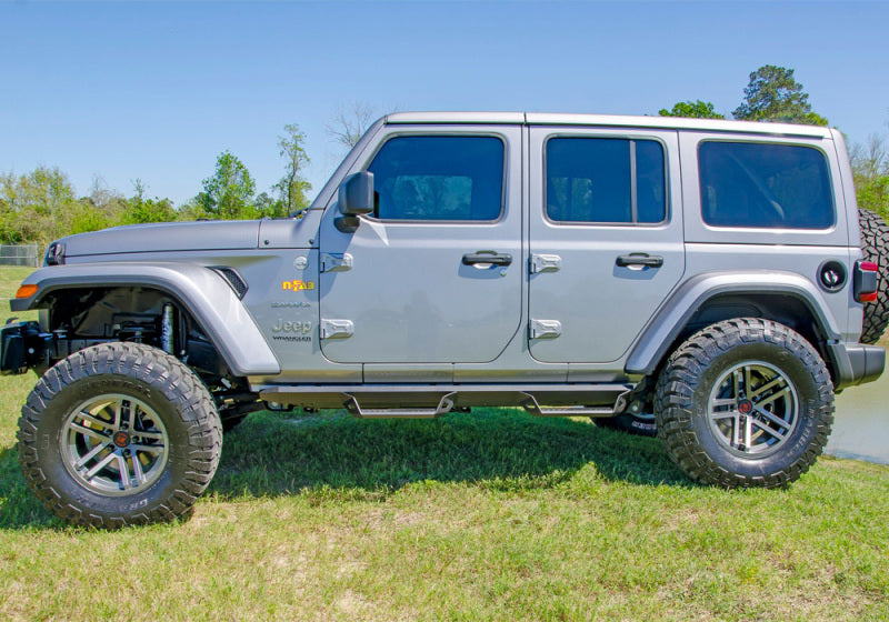 Système de marchepieds N-Fab Predator Pro pour Jeep Wrangler JL 4 portes SUV 2018 - Tex. Noir