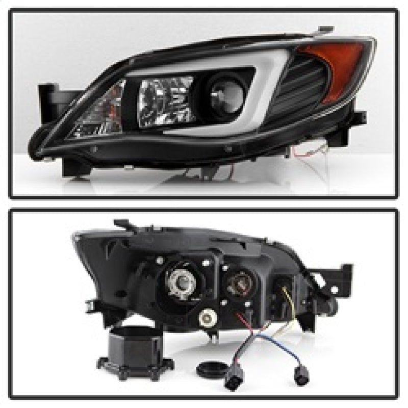 Phares de projecteur Spyder Subaru WRX 08-09 - Modèle HID uniquement - Noir PRO-YD-SWRX08-HID-LBDRL-BK