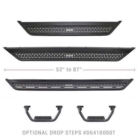 Marchepieds latéraux Go Rhino 21-23 Ford Bronco 2DR Sport Utility Dominator Xtreme D6 de 6 à 57 pouces de long