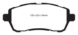 Plaquettes de frein avant Greenstuff EBC 10+ Ford Fiesta 1.6 (POUR NON ST/NON TURBO)