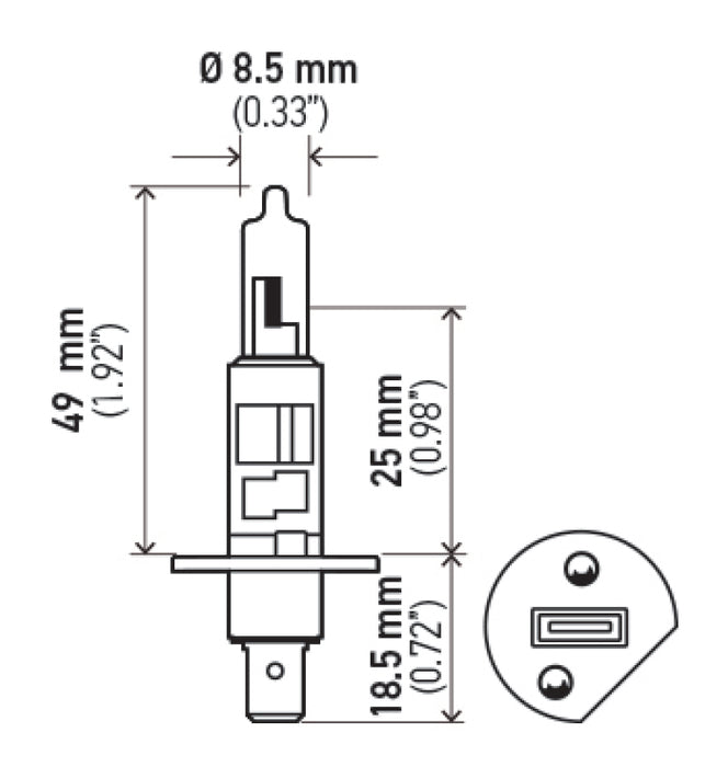 Ampoule Hella Optilux H1 12V/55W XY Jaune