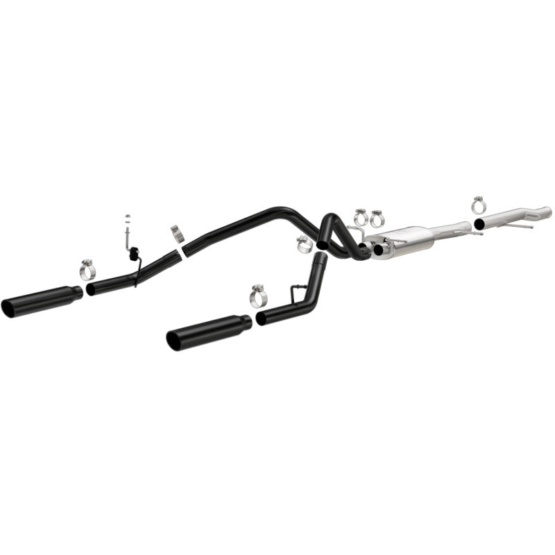 Cat-Back MagnaFlow SYS 3,5 pouces à embouts arrière divisés doubles noirs 10-13 Chevy Silverado / GMC Sierra 5,3 L