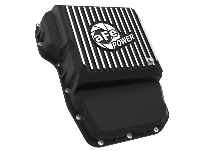 Carter de transmission aFe (noir avec ailettes usinées) 13-19 Dodge Diesel Trucks L6-6.7L (td)