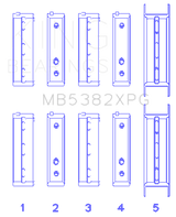 King Subaru EJ20/EJ22/EJ25 (For Thrust in #5 Position) Tri-Metal Perf Main Bearing Set - Size STDX