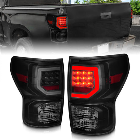 Feux arrière à LED Anzo 07-11 Toyota Tundra avec boîtier noir et lentille fumée G2 (avec barres lumineuses C)