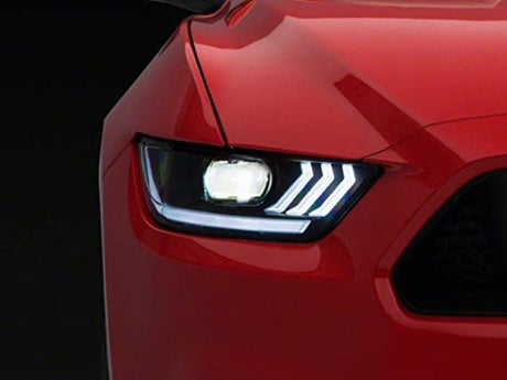 Phares de projecteur Raxiom 15-17 Ford Mustang Ampoules HID OEM - Boîtier noir (lentille transparente)