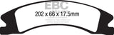 Plaquettes de frein avant EBC 15+ Cadillac Escalade Ext/Esv 6.2 2WD Greenstuff