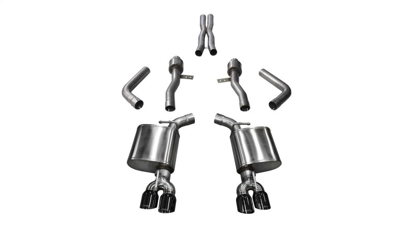 Corsa 17-18 Dodge Challenger 5,7 L V8 Sport Cat-Back Double sortie arrière avec embouts noirs de 3,5 pouces