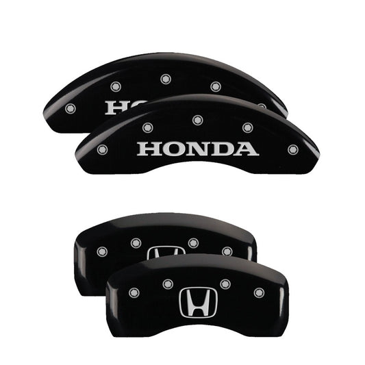 MGP 4 Caliper Covers Engraved Front Honda Engraved Rear Pilot/2016 Black finish silver ch