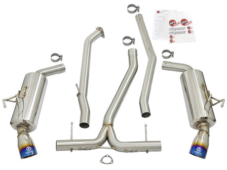 aFe POWER Takeda 16-17 Honda Civic I4-1.5L (t) 2.5-2.25in 304 SS CB Échappement à double sortie Embouts bleus
