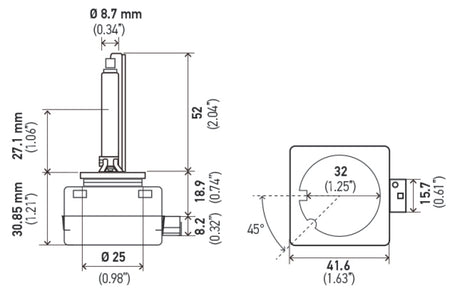 Ampoule Hella Xénon D1S PK32d-2 85V 35W 4300k