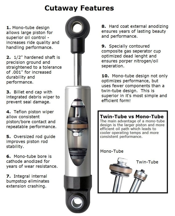 Ridetech 67-69 Camaro and Firebird HQ Series Shock Absorber Rear